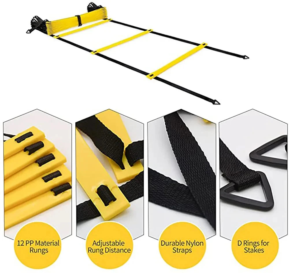 Agility Training Football Soccer Equipment, Fitness Training Disc Cones Ladder Chute Running Umbrella for Speed Balance Footwork