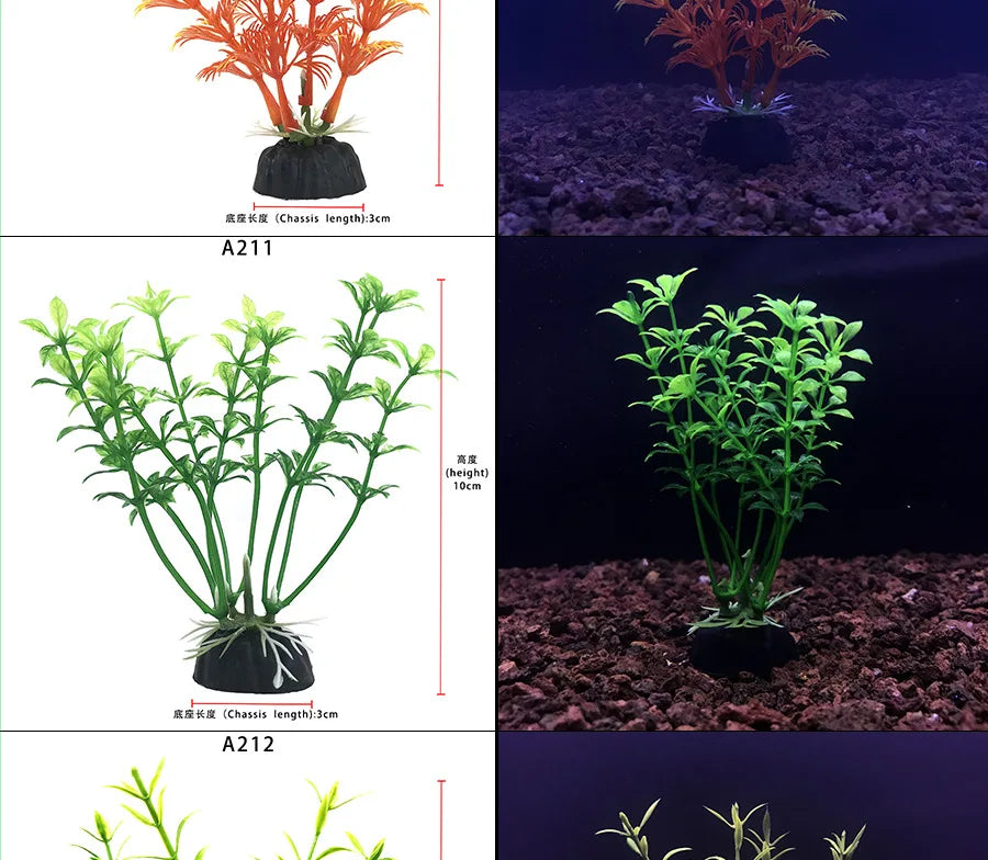 Aquarium Decorations Simulated Aquatic Plants Fish Tank Landscaping Plastic Seagrass Ornaments for Aquatic Pet Supplies
