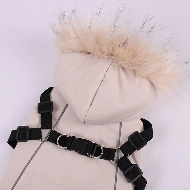 UBBT Winter Pet Dog Harness Jacket Doggie Fleece Coat Warm Dog Clothes Hoodie Hooded Coat Pet Warm Clothing For Small Large Dogs