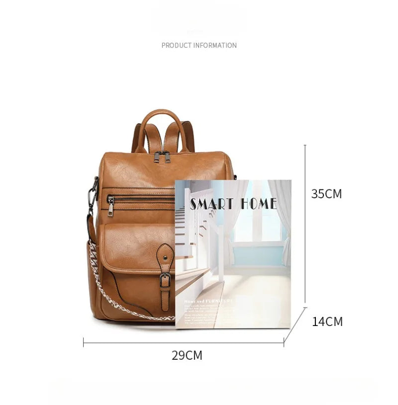 Backpack Purse for Women Purse Travel Backpack Fashion Designer Ladies Shoulder Bags  PU Leather Fashion Anti-theft Rucksack