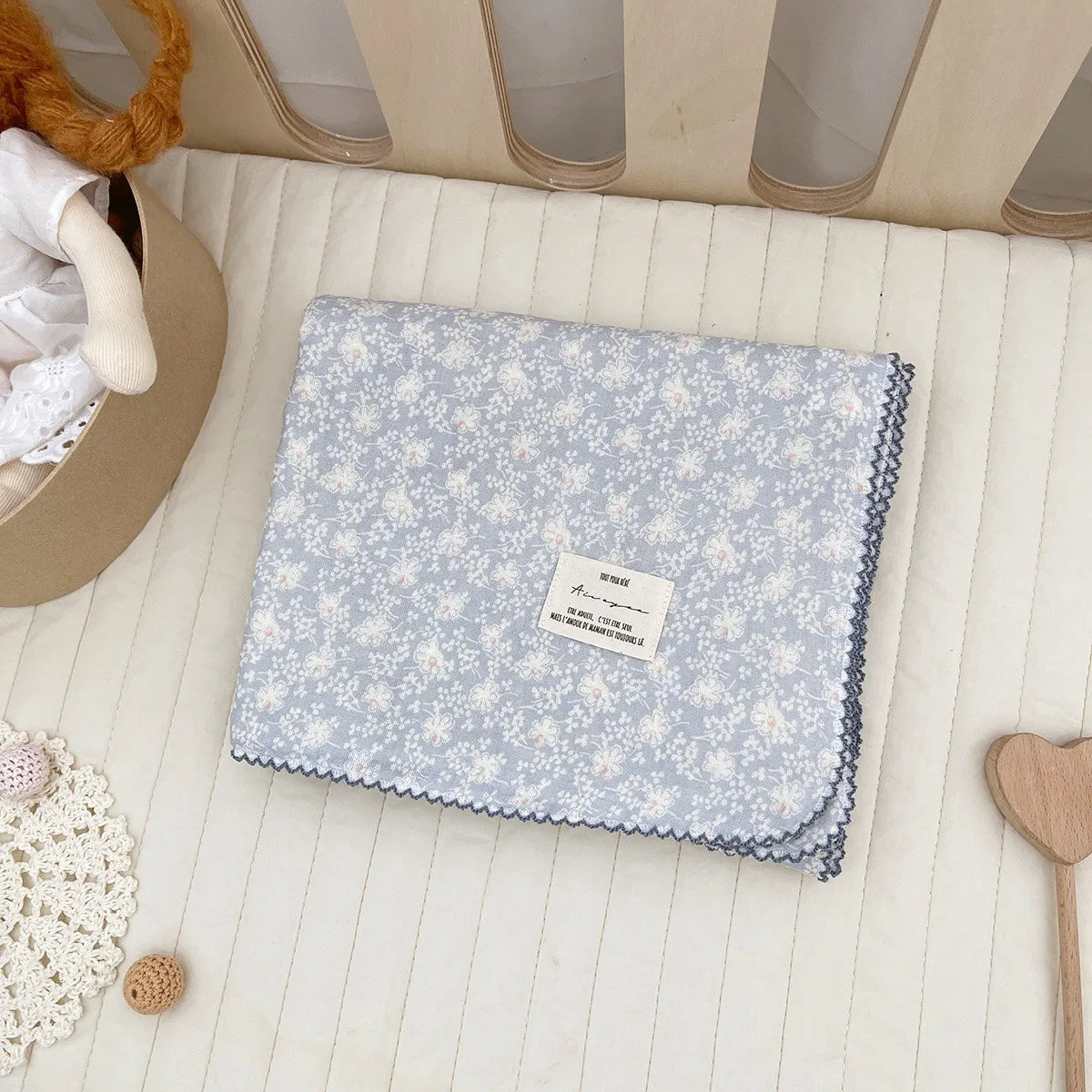 2-3 Layers Baby Blankets Bear Dots Print Cotton Gauze Muslin Swaddle Wrap Newborn Infant Bedding Sleeping Receving Blanket