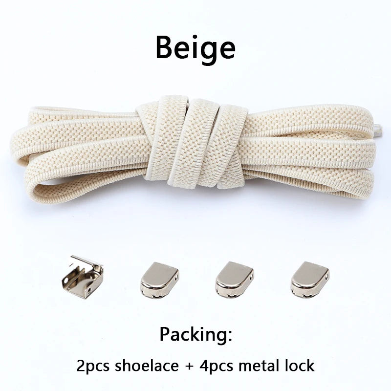 No Tie Elastic Shoe Laces One Size Fits All Adult and Kids Shoes Shoelaces for Sneakers Shoelace Tieless Flat Expand Shoestrings