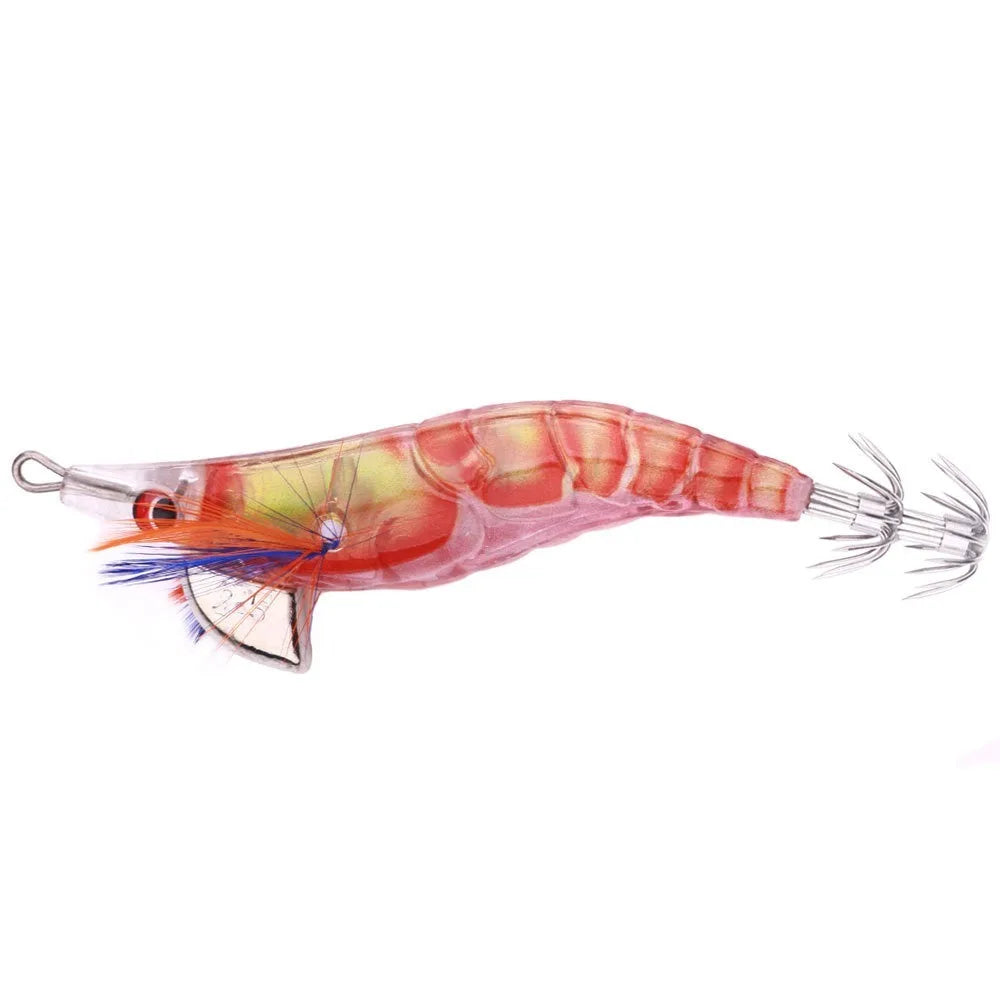 10cm 12g Fishing Lure 2.5# hook Artificial Noctilucent Squid Cuttlefish Jigs Noctilucent Wood Artificial Squid Hook Jigs