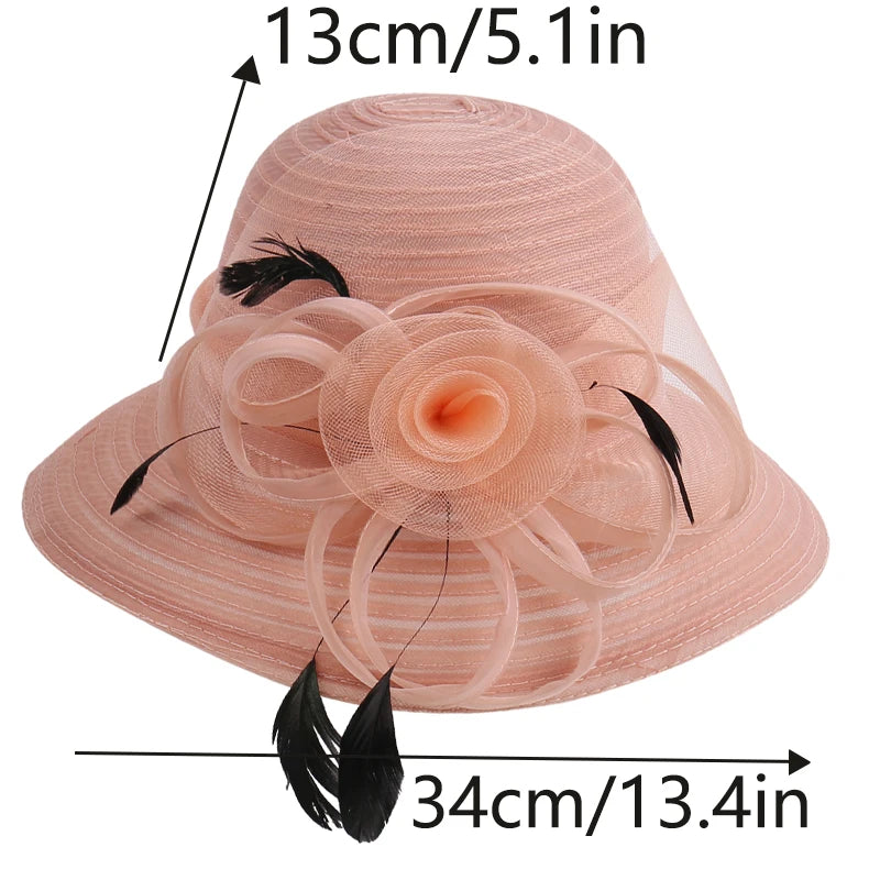 Wedding Hats Breathable Women Outdoor Sun Hat Fedora UV Protection for Anglers' Sunny Days Caps Travel Feather Adjustable Cap