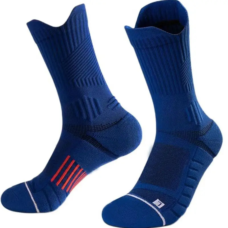 5 pairs of professional sports socks with high elasticity and cushioned towel bottom，Strengthen stability