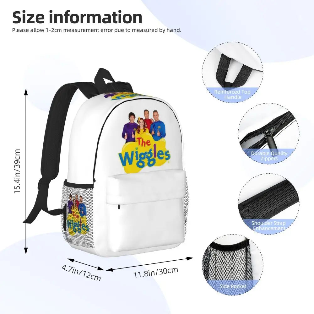 The Wiggles Tv Show Music Band Backpack Student Boys Girls BookBag Children School Bag Computer Shoulder Bags for Men Women