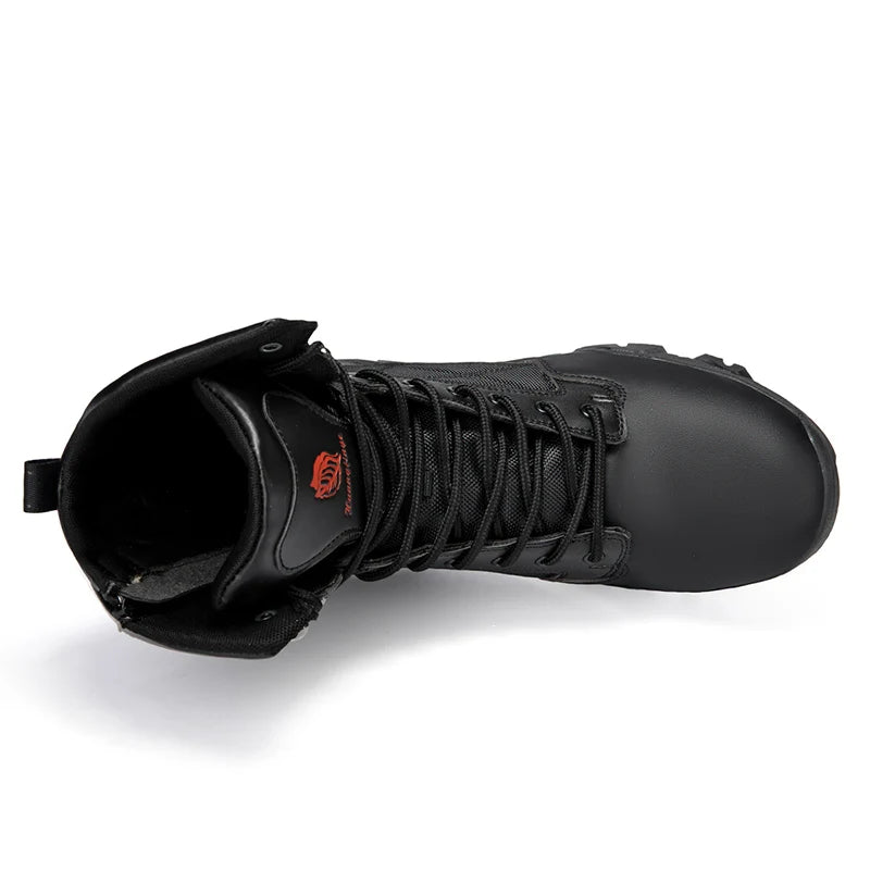 High-Top Anti-Smashing Work Boots Outdoor Waterproof Safety Shoes Steel Toe Non Slip Men's Boots Fashion Protective Men Shoes