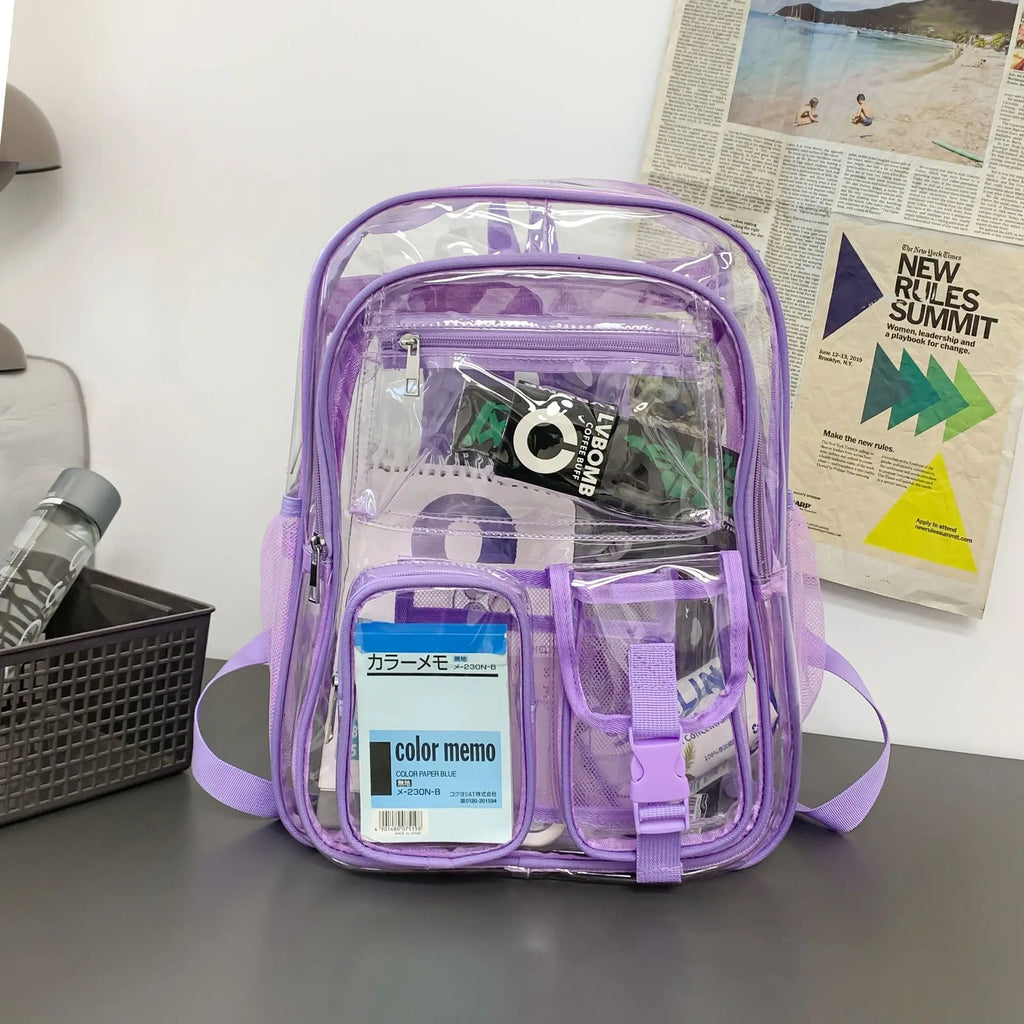 New Backpack Suitable for Schools, Heavy-duty PVC Transparent Bag Suitable for Sports Fields