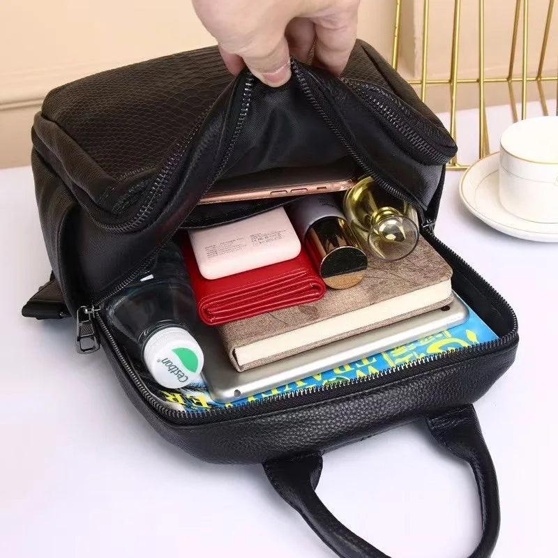 Fashionable, simple, classic women's backpack versatile, daily simple temperament, travel, commuting, leisure, school handbag