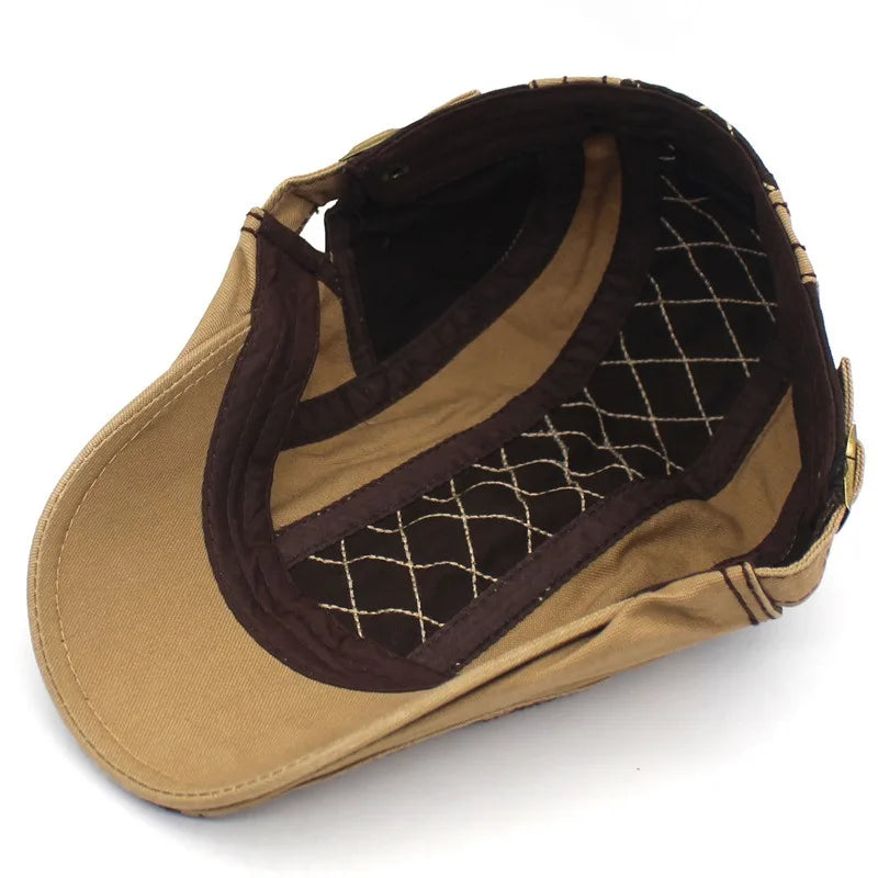 New Men's Hats Retro Berets Hat For Women Cotton Visors Embroidery Letter Flat Caps Artist Peaked Newsboy Cap