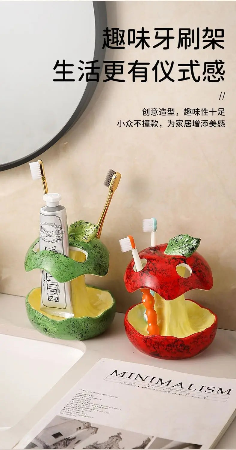 Bathroom electric toothbrush and toothpaste storage rack Ceramic bathroom washstand Dental storage rack