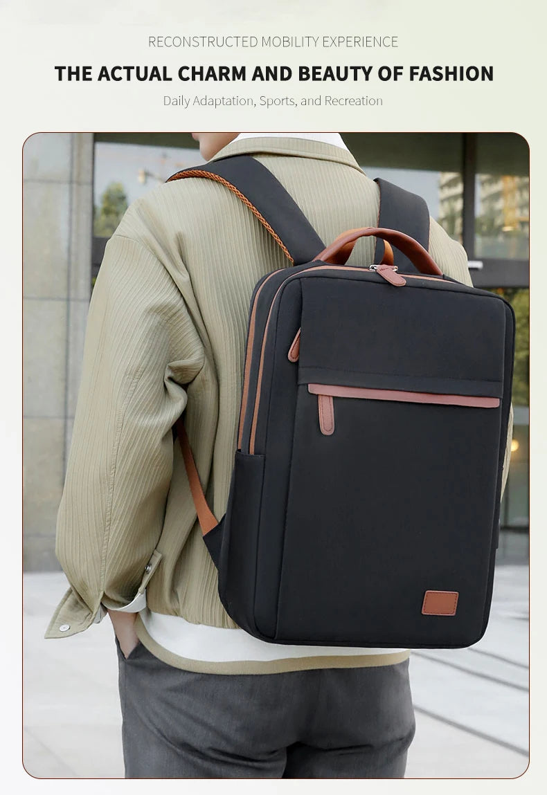 Fashionable and Simple Large-Capacity Backpack for Daily Commuting and Office Use