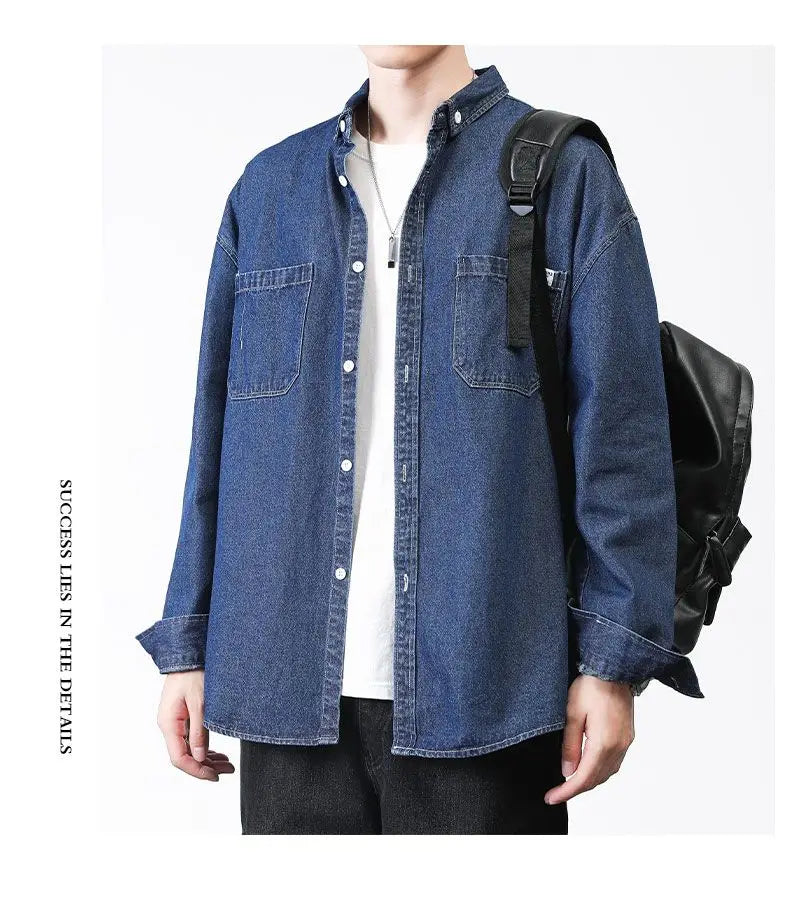 Menswear Shirt Long Sleeve Denim Shirt Casual Loose Fit New Autumn Winter Trendy Unisex Comfort Fashion