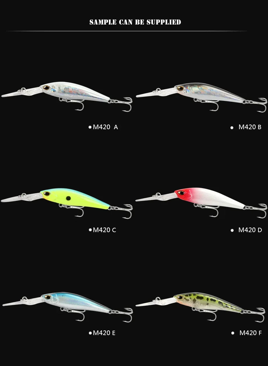 Fishing Lure Long Lip Minnow Wobbler Lure 6cm 6g Deep Diving Floating Jerkbait Swimbait Artificial Hard Bait Trout Bass Bait