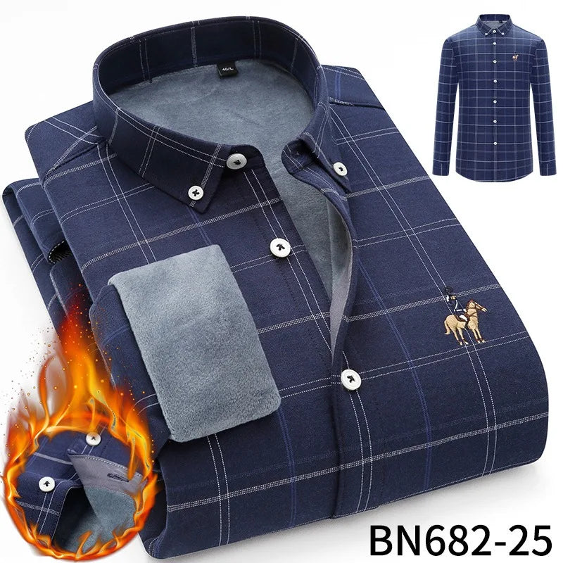 Men's long sleeve shirt thick warm autumn and winter comfortable soft high quality everything easy to take care of the street