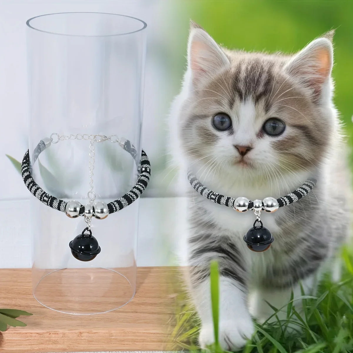 Adjustable Pet Collar with Bell Cute Collars for Small Dogs and Cats Kitten Necklace Pet Accessories
