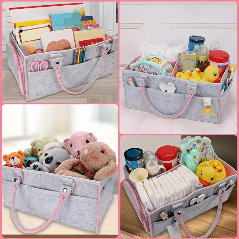 Baby Diaper Caddy, Organizer Nursery Basket, Baby Basket Gift, Infant Must Haves Essentials, Neutral Baby Stuff For Newborn
