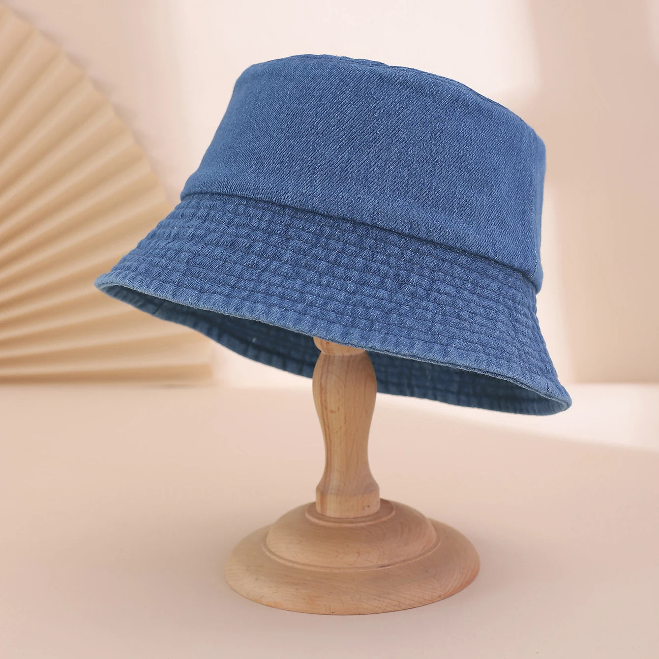 Hong Kong-style simple solid-color washed polished large-brimmed fisherman's hat, casual and versatile flat-topped basin hat