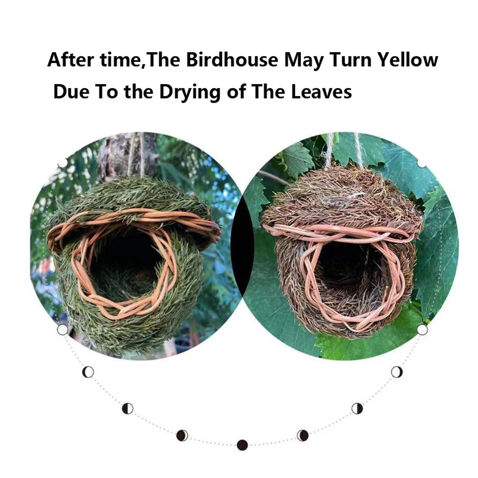 Creative Handwoven Bird House Outdoor Garden Natural Grass Style Hanging Birdhouse Funny Birdcage Hummingbird house