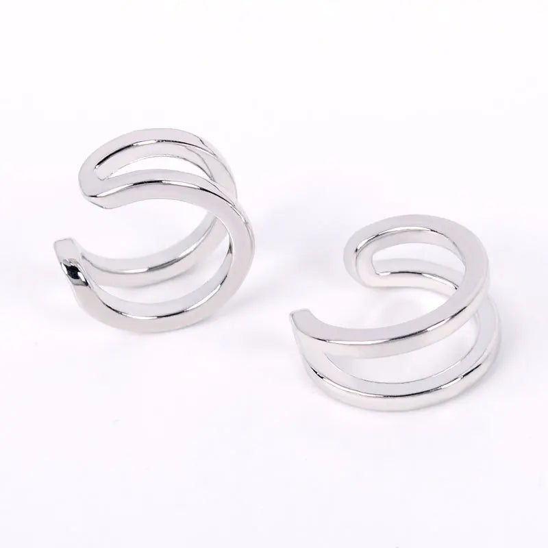 Stackable Earrings Without Ear Hole Star Wrap Clip On Earrings Earcuff for Women Ear Screen Climb Cuffs Fake Piercing One pair