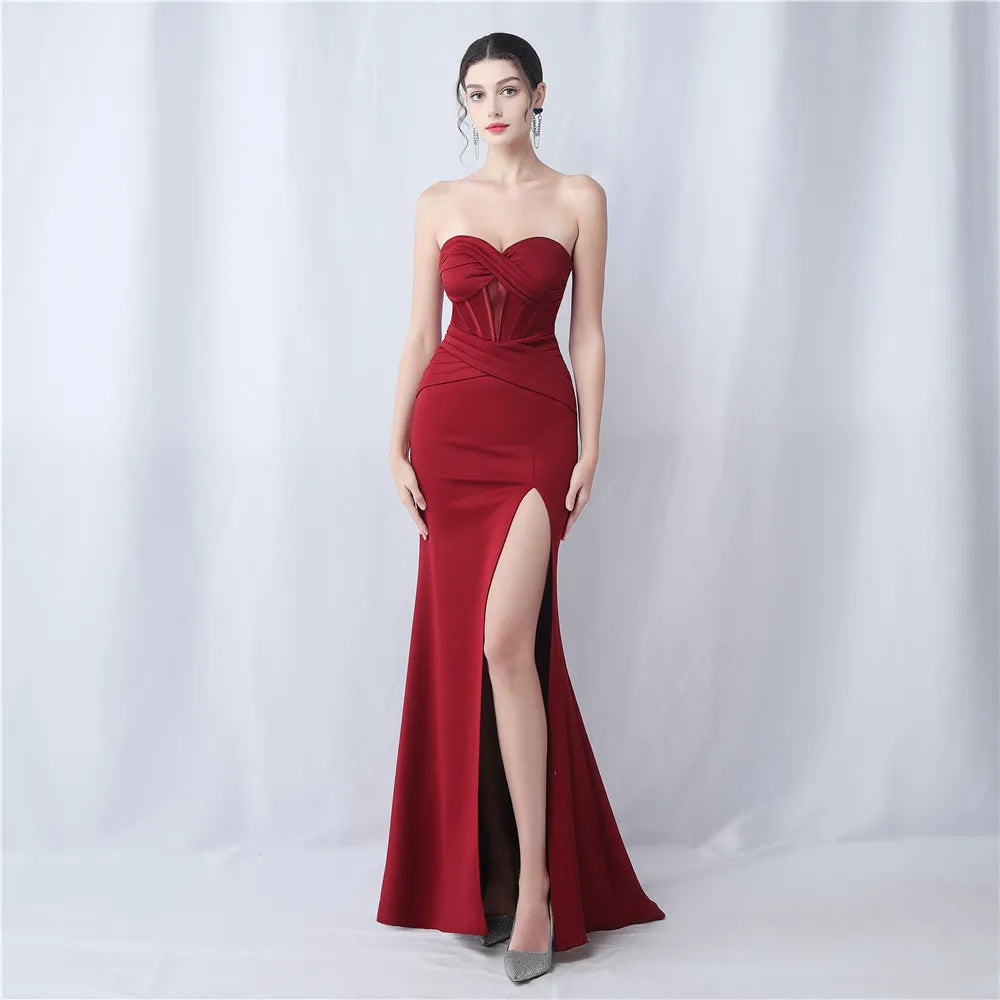 Formal Dresses for Special Events Satin Evening Dress Luxury Woman Party Occasion Long Event Elegant Women Luxurious Mermaid