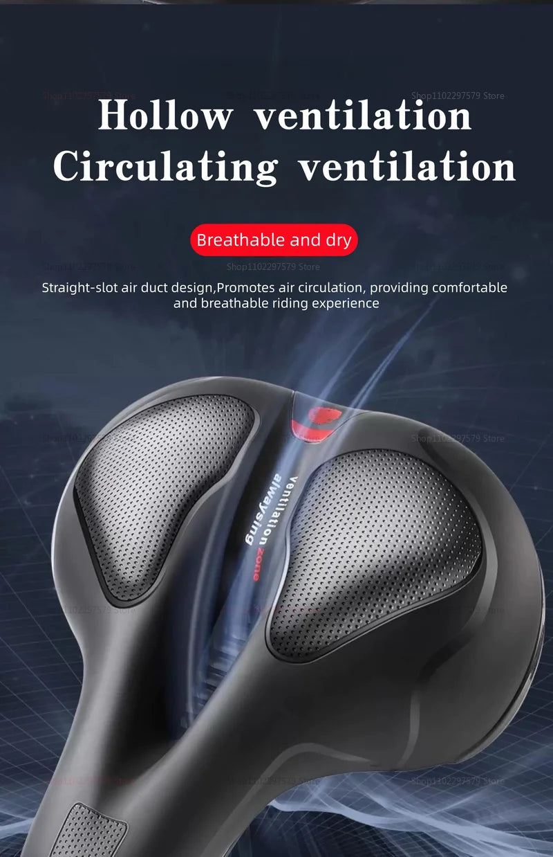 Bicycle seat with shock absorption function, ergonomic and comfortable cushion, suitable for daily cycling and traveling.