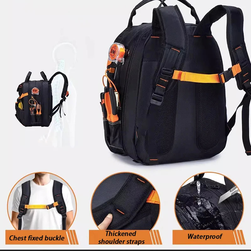 Electrician Tool Bag Professional Carpentry Complete Tools Bag Portable Waterproof Shoulder Straps Toolkit Oxford Toolkits
