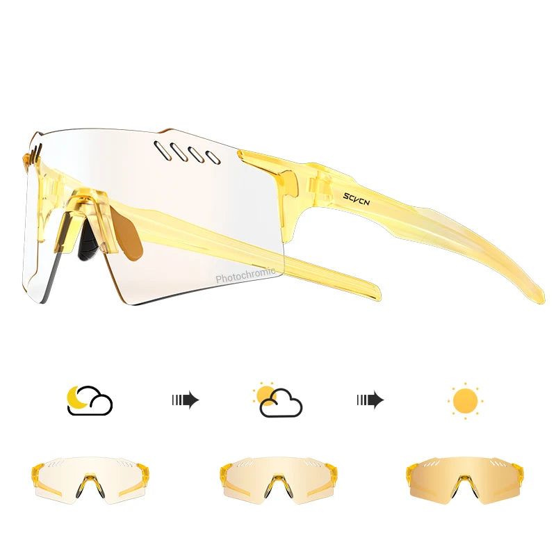 SCVCN Photochromic bike Cycling glasses UV400 Bicycle riding Eyewear Sports MTB Outdoor Sports Golf Camping Driving Eyepieces