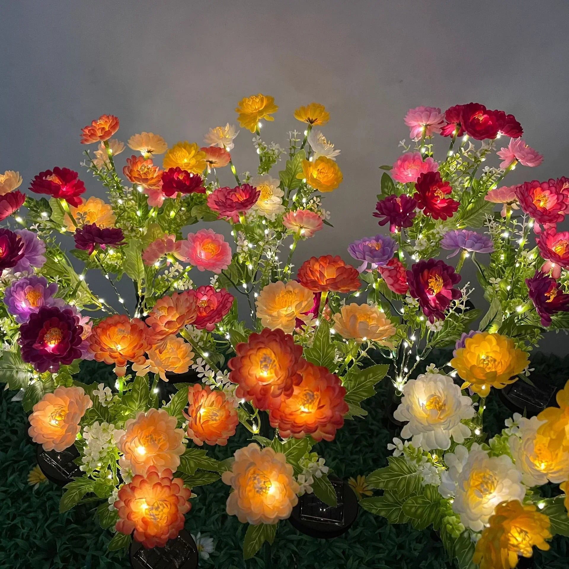 Garden Solar Lights Outdoor Snow Lotus LED Lawn Lights Valentine's Day Patio Yard Decorative Flower Party Wedding Ground Lights