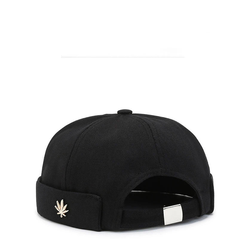 Beanie Melon Skin Hat Men's Leaf Soft Top Hat Women's Street Black Landlord Hat Tide Four Seasons Fashion And Versatile Hat