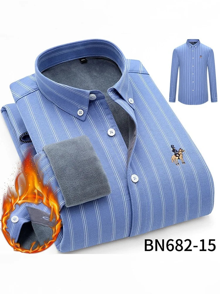 Men's long sleeve shirt thick warm autumn and winter comfortable soft high quality everything easy to take care of the street