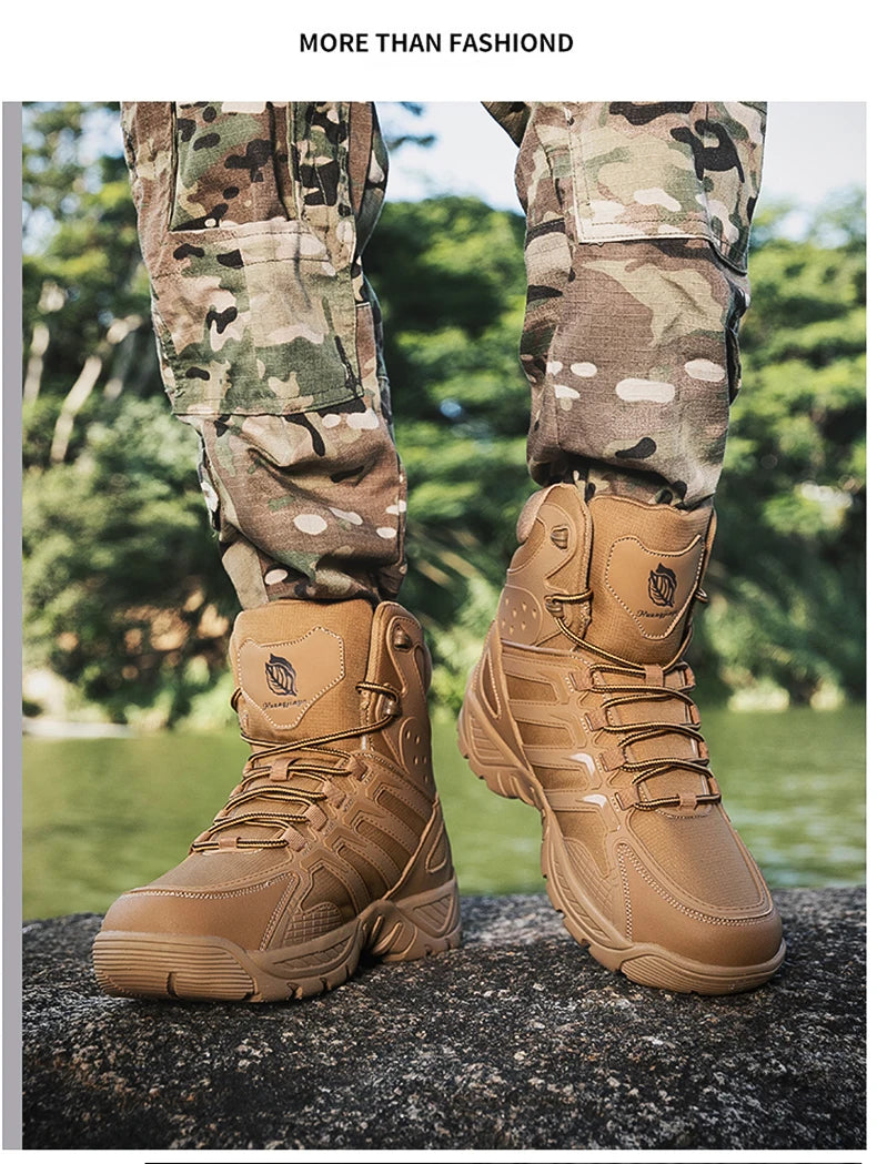 Fashion Men's Boots Comfortable High-top Boots Outdoor Non-slip Hiking Boots Lightweight Men Desert Boots Motorcycle Boots