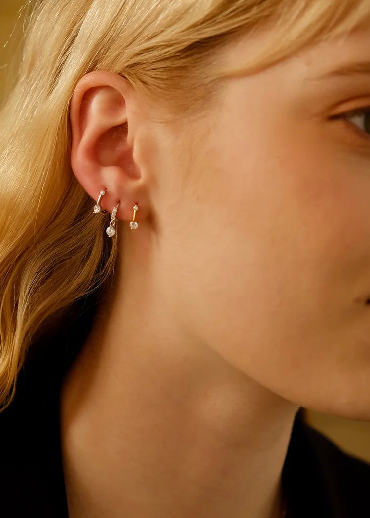 925 Sterling Silver Earrings Exquisite Petite Simple Unique Style Elegant Fashionable Light Luxurious Ear Accessories for Women