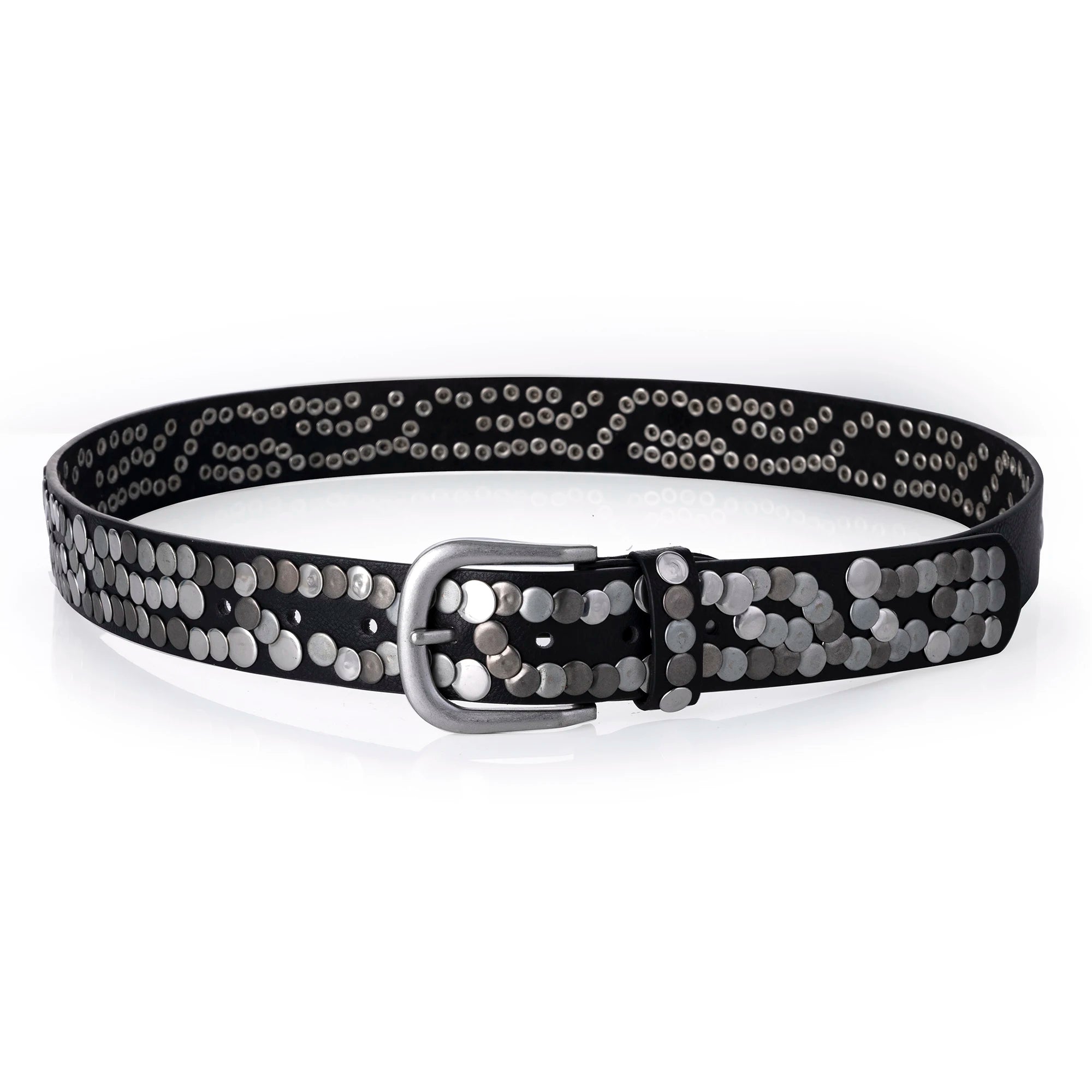 Women Belt Fashion Punk Pin Buckle Vintage Rivets Luxury Lady's Original Leather Belts For Women Jeans Waistband Female
