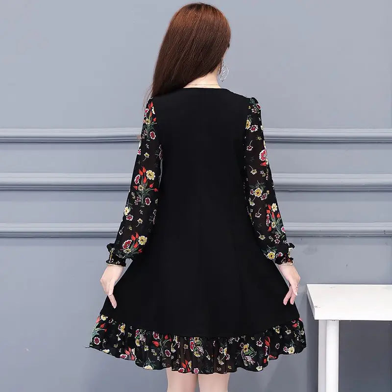 Floral Dresses For Women Flower Elegant And Beautiful On Sale Clearance Party Spring Autumn 2025 Loose Woman Long Sleeve Dress