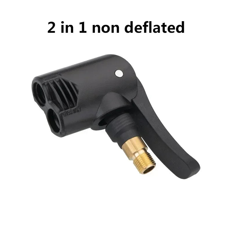 Bicycle Pump Nozzle Hose Adapter Dual Head Pumping Parts Service Accessories Valve Convertor Bycicle