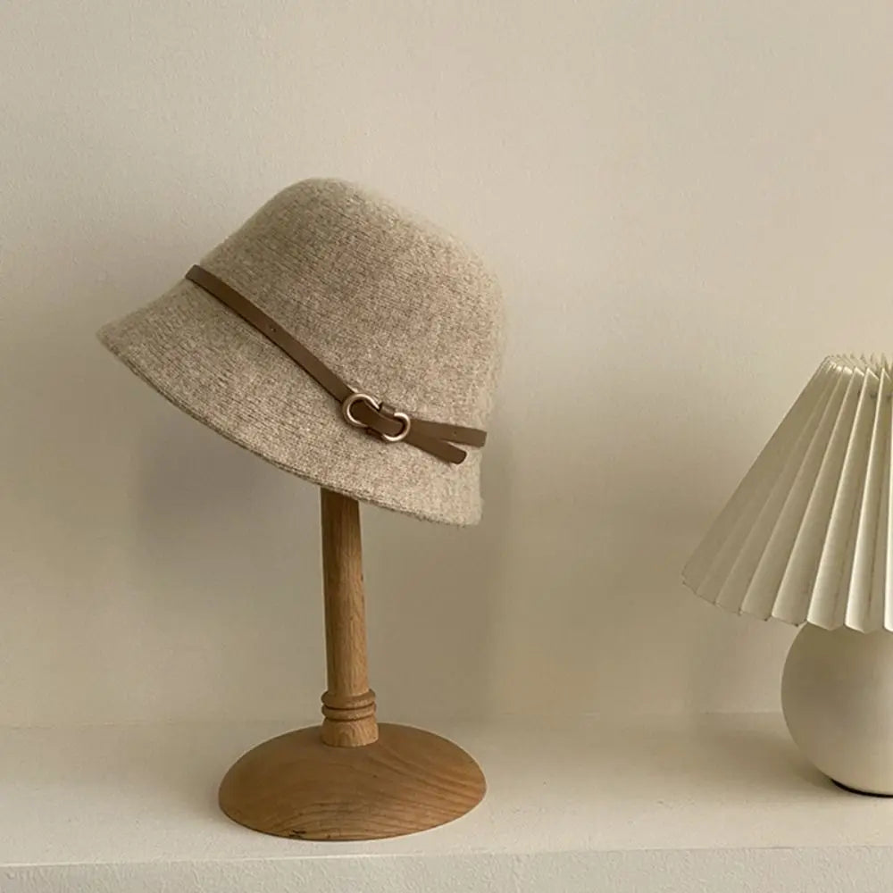 Casual Woolen Wool Fisherman Hat Elegant Pure Color Women's Formal hat Korean Style British Style Basin Hat Autumn