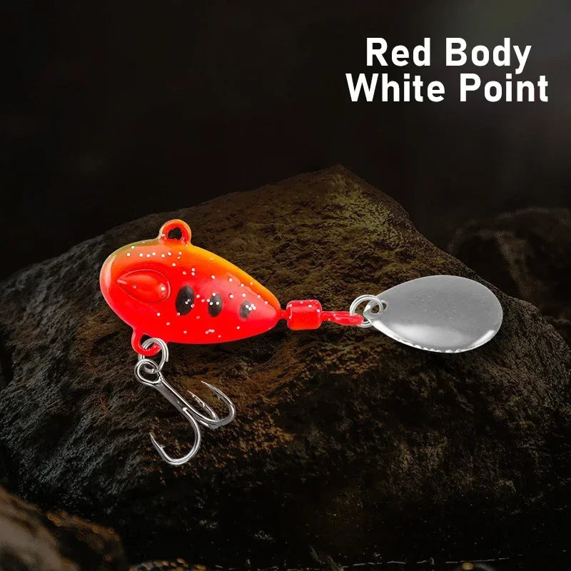 Far Casting Sea Bass Fishing Lures Set Spoon Spinner Bait Sinking Wobblers Metal Jig VIB  Rotating Sequin Tail Saltwater Baits