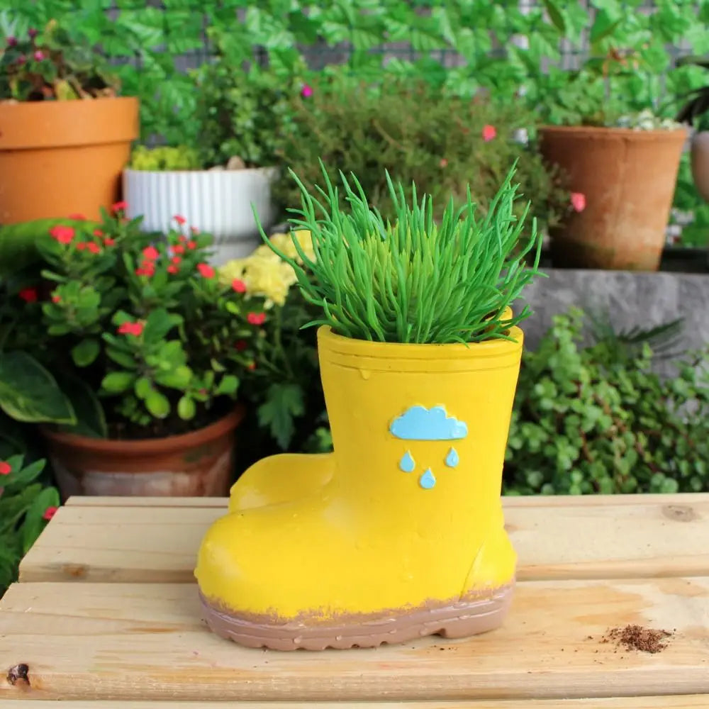 Garden Decoration Resin Rain Boot Planter Funny Decorative Flower Pot Crafts Pen Holder Balcony