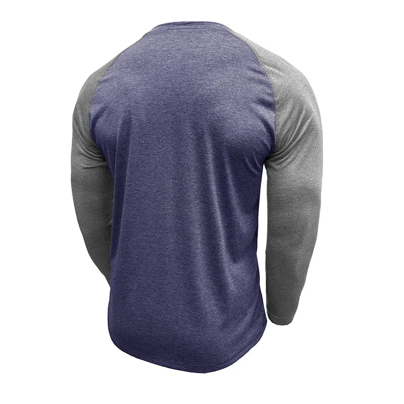 Men's Long Sleeve Raglan T-Shirts Stylish Comfortable Casual Wear Color Blocked Vibrant O Neck Pullover for Autumn Spring