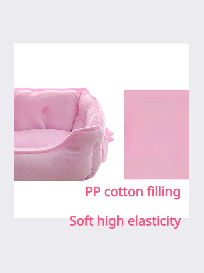 Super Cute Cute Pet Litter Cattery Dog Soft and Comfortable High Elastic PP Cotton Wool Dog Bed Small Dog Sofa for All Seasons