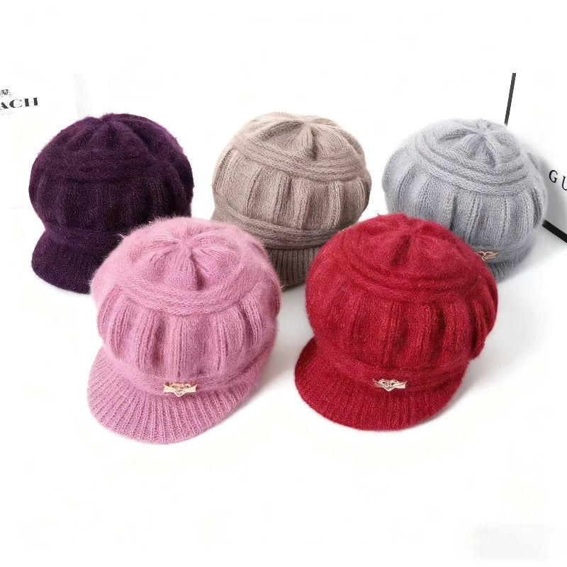 Knitted Hats for Middle-aged and Elderly People in Autumn and Winter, Warm and Cold Resistant, Available in Four Colors