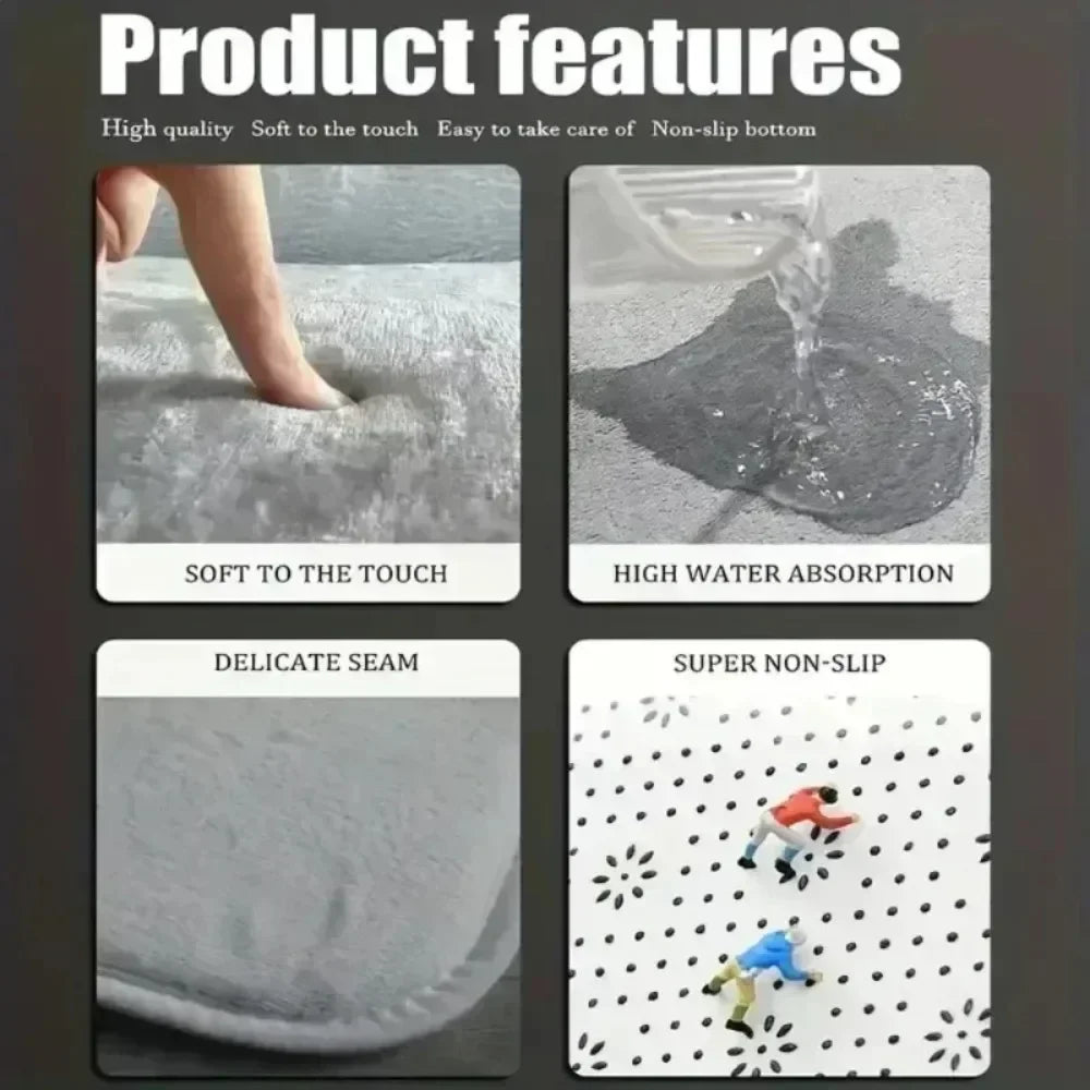 Guitar Rug, Round Music Carpet Machine Washable Non-Slip Doormat, Themed Floor Mat for Kid Bedroom Living Room Entrance