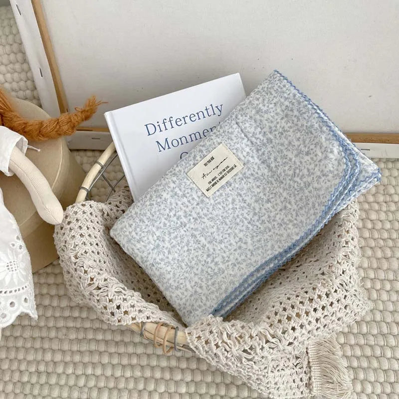 2-3 Layers Baby Blankets Bear Dots Print Cotton Gauze Muslin Swaddle Wrap Newborn Infant Bedding Sleeping Receving Blanket