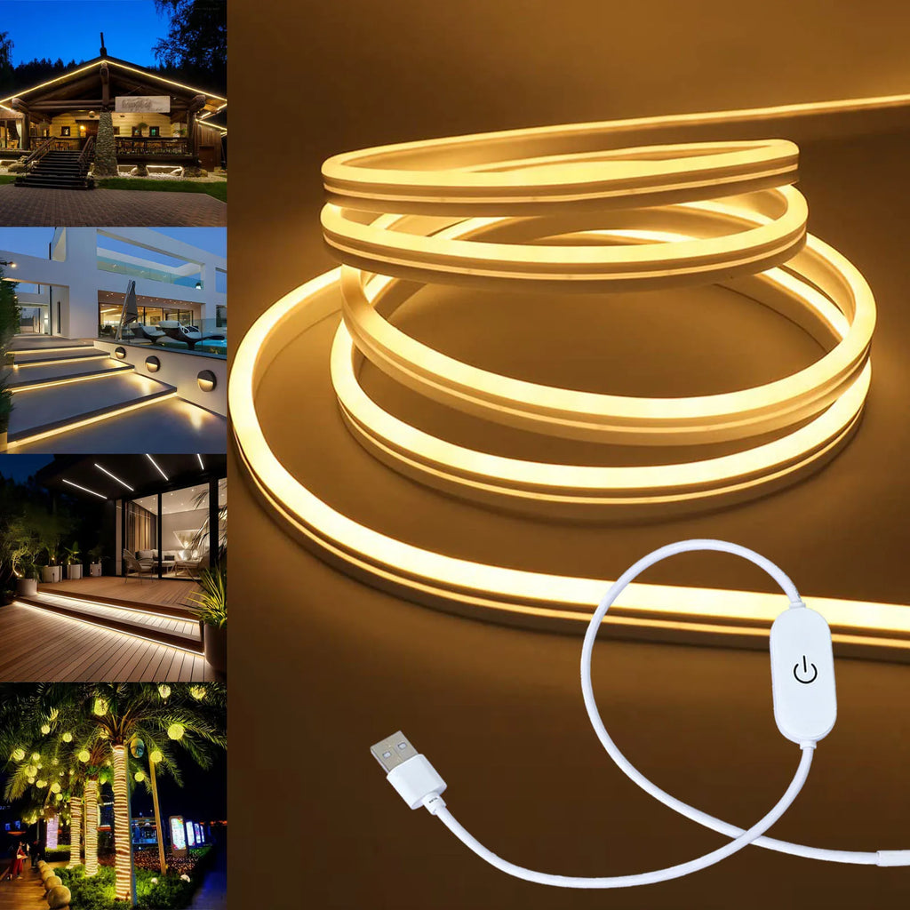 LED Strip Neon Light USB DC 5V Dimmable Touch Sensor Switch Flexible Silicone Neon Sign Tape Waterproof For Outdoor Home Decor