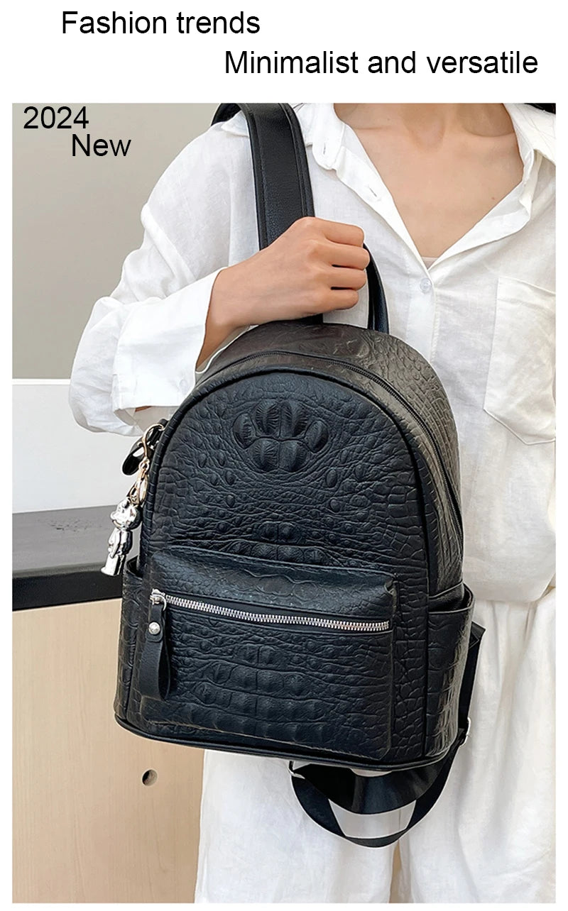 Women's Backpack Ladies Big Bagpack for Teenager Girl PU Leather Large Capacity Shoulder Bags for Women 2024 Mochilas Feminina