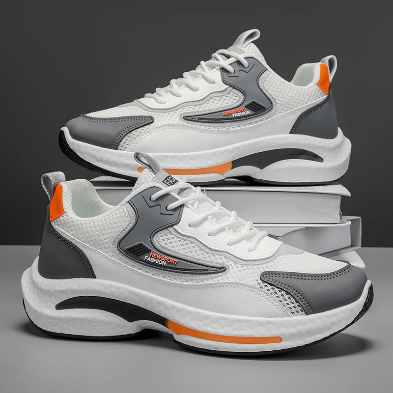 New Trendy Men's Sports Shoes Cushion Running Sneakers Outdoor Leisure Walking Jogging Trainers Soft Sole Breathable Footwear