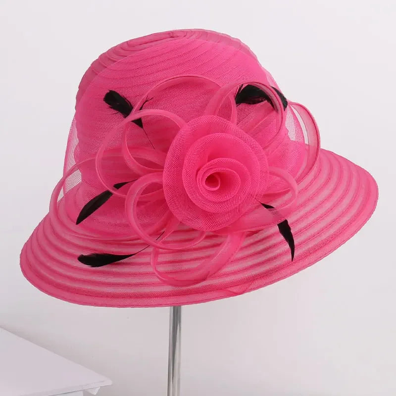 Wedding Hats Breathable Women Outdoor Sun Hat Fedora UV Protection for Anglers' Sunny Days Caps Travel Feather Adjustable Cap