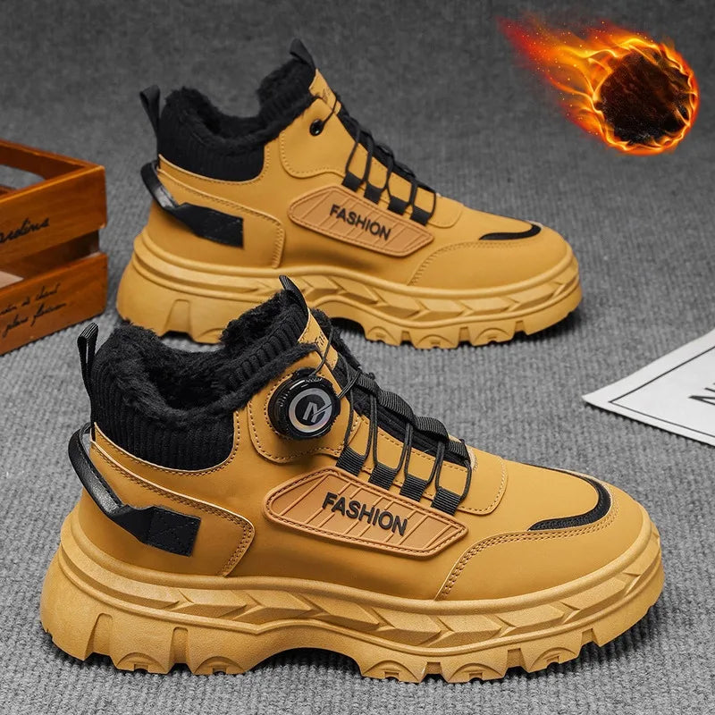 Men's Autumn New Retro Work Boots, Thick-Soled High-Top Casual Ankle Boots, Non-Slip Durable, Ideal for Daily & Outdoor Wear