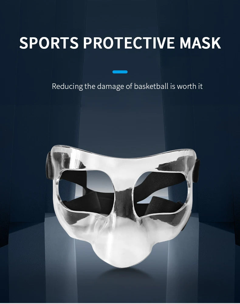 Sports Nose Helmet Basketball Mask Nose Guard Face Shield Protective Mask With Adjustable Elastic Strap Anti-collision Equipment